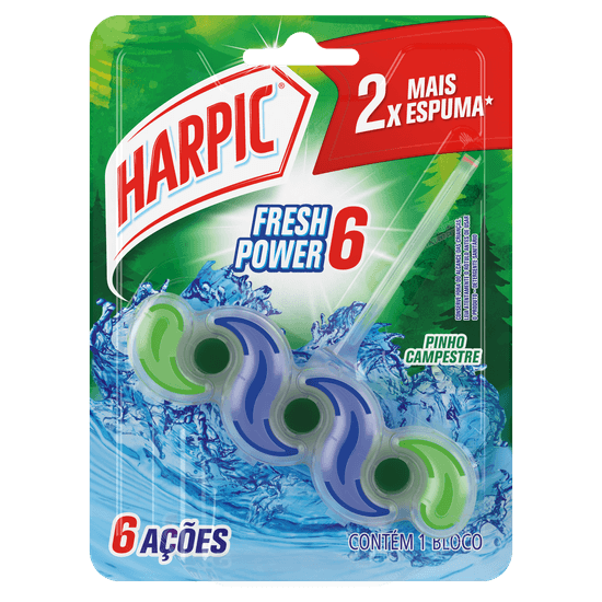 Harpic Fresh Power 6 Pinho perfume agradável e espuma limpadora com ação anti manchas