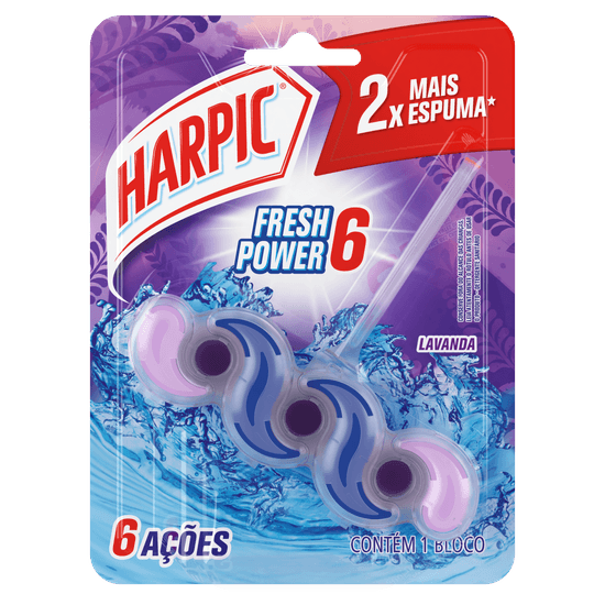Harpic Fresh Power 6 Lavanda perfume agradável e espuma limpadora com ação anti manchas