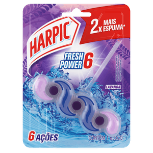 Harpic Fresh Power 6 Lavanda perfume agradável e espuma limpadora com ação anti manchas