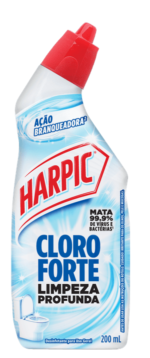 Harpic Cloro Forte 200ml com ação branqueadora e desinfetante