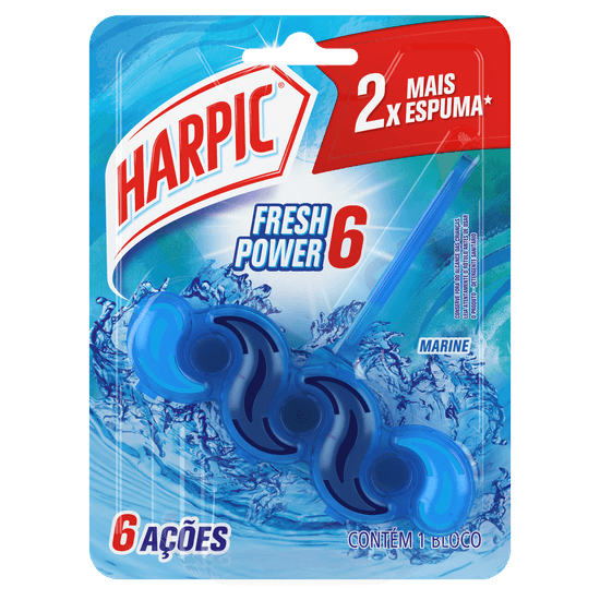 Harpic Fresh Power 6 Marine perfume agradável e espuma limpadora com ação anti manchas